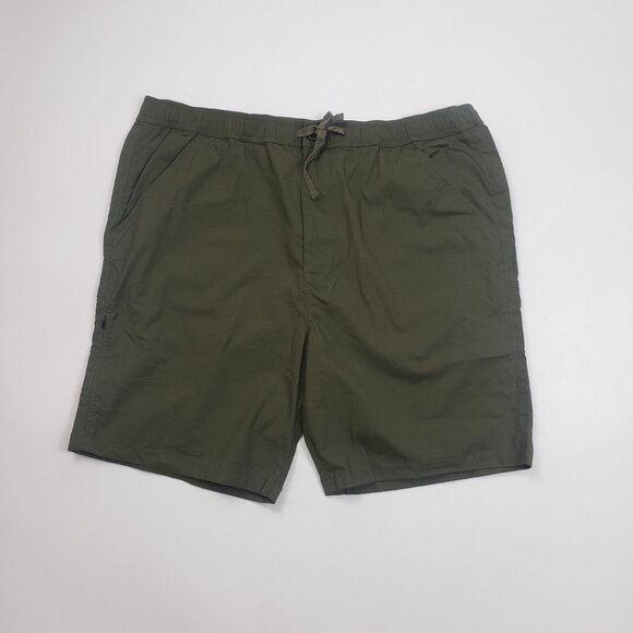 PrAna Double Peak E-Waist Shorts Men's XXL 8" Inseam Cargo Green Ripstop UPF 50+ - Picture 3 of 16